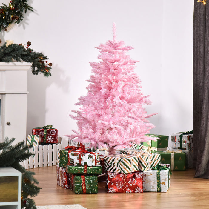 Homcom 4ft Artificial Christmas Tree With Automatic Open For Party Pink