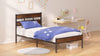 Roman Bamboo and Metal Platform Bed with Headboard - Twin Size | Roman lit plateforme en bambou et en métal avec tête de lit - Simple