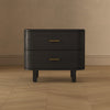 Solara Contemporary 30" Solid Wood Nightstand in Black (2-Drawer) | Table de nuit contemporaine Solara 30" en bois massif noir (2 tiroirs)