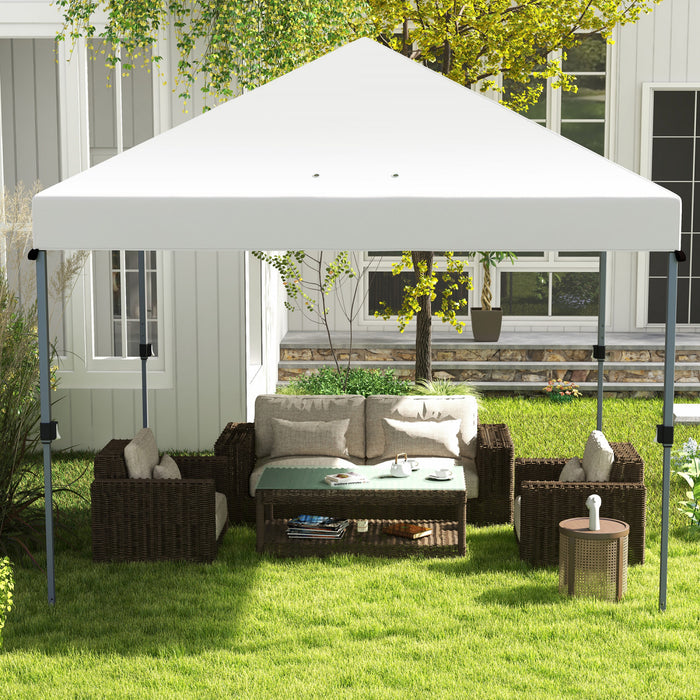 Outsunny 10x10ft Adjustable Pop Up Canopy Tent W/ 1-button Push Wheeled Bag