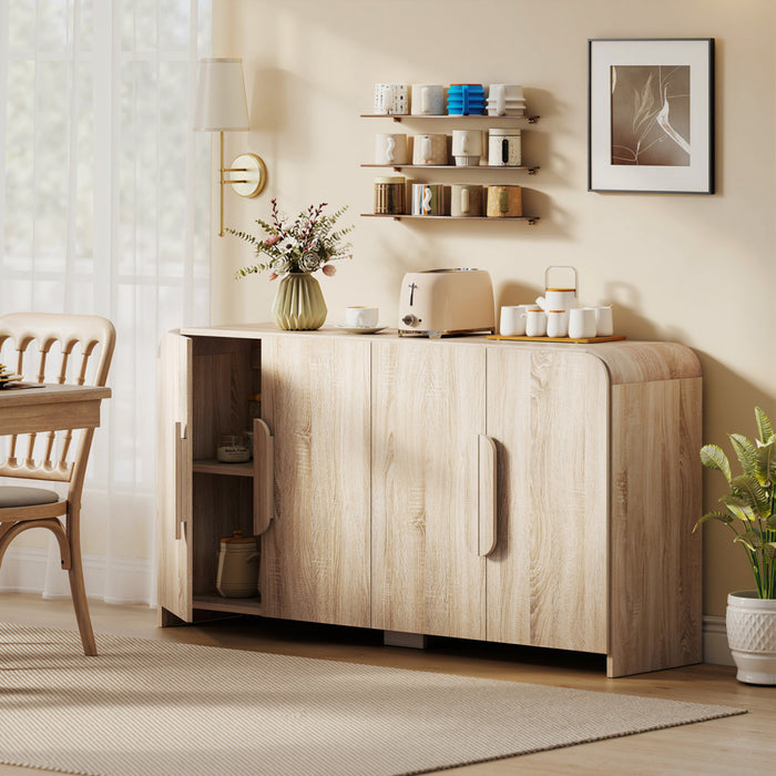 HOMCOM Sideboard Cabinet, 62\" Modern Buffet Cabinet with Soft-Close Doors