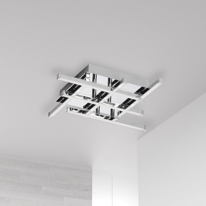 Dainolite Summit LED Flush Mount 18w Polished Chrome White Acrylic Diffuser Lamp
