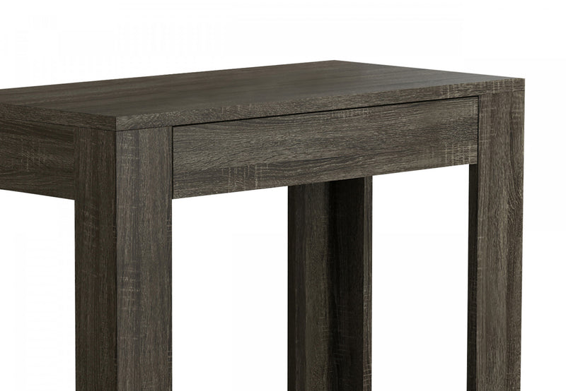 24” Classic Narrow Accent Table With Hidden Storage & Lower Shelf - Dark Grey 