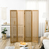 HOMCOM 4 Panel Room Divider, 5.6ft Tall Folding Privacy Screen, Light Brown