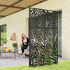 Outsunny 72" x 38" Metal Outdoor Privacy Screen, Black