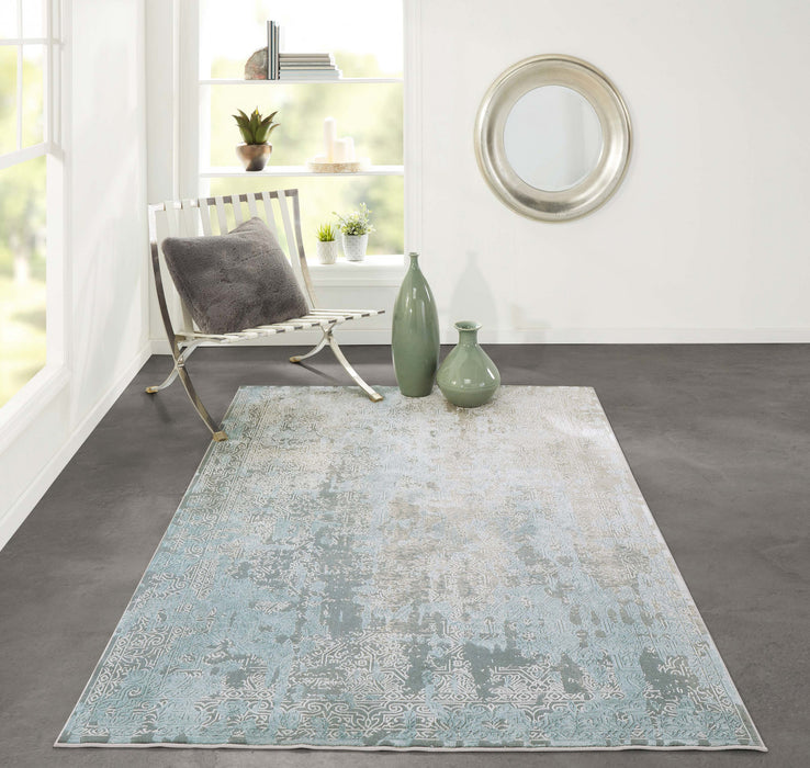 Elysia Traditional 5'1\" x Area Rug in Blue Indoor Area Rug