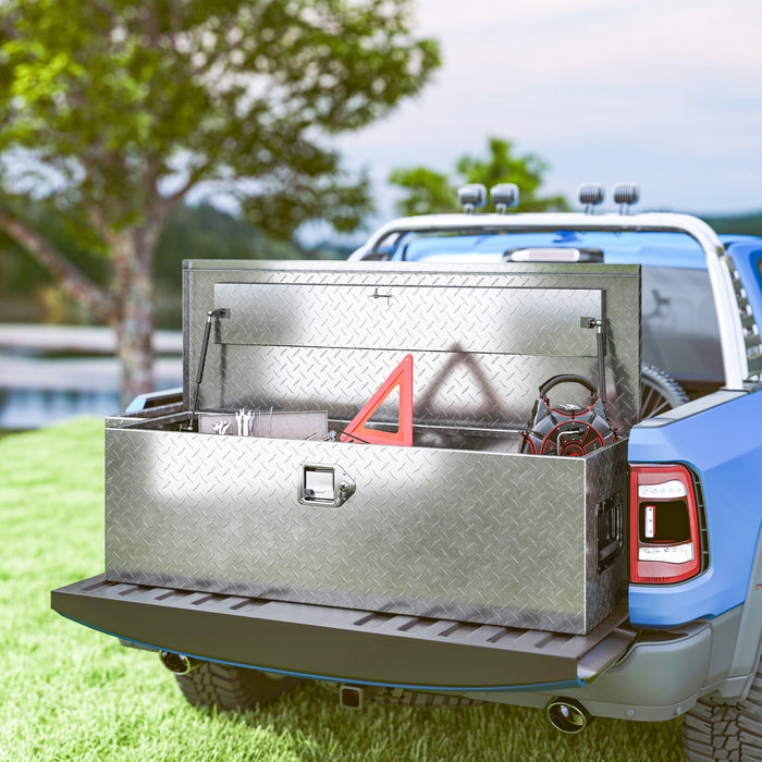 HOMCOM 48 Inch Truck Bed Tool Box, Heavy Duty Aluminum Trailer Tongue Box