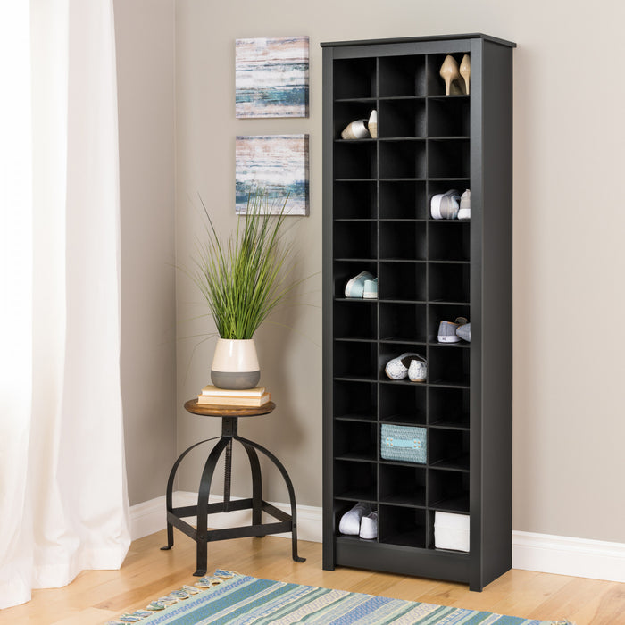 Thirty-Six Pair Shoe Storage Rack - Black