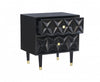 Geo 2-Drawer Textured Nightstand - Black|Table de nuit Geo texturée à 2 tiroirs - noire