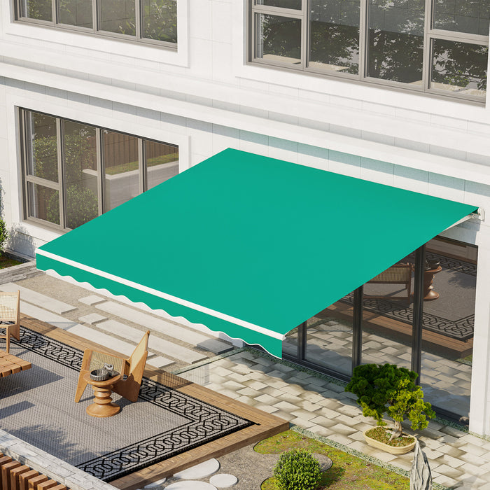 Outsunny 10' X 13' Electric Retractable Awning W/ Remote Controller, Green