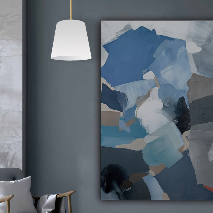 Dainolite Oversized Drum 1 Light Pendant tapered Drum Small White Shade Lamp