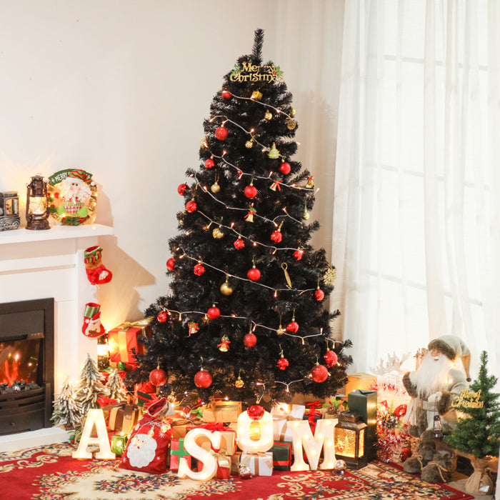 Homcom 6ft Artificial Christmas Tree With 928 Realistic Branch Tips