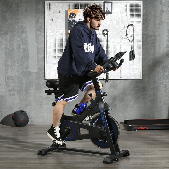 Soozier Adjustable Upright Stationary Exercise Bike w/ LCD Display, Black