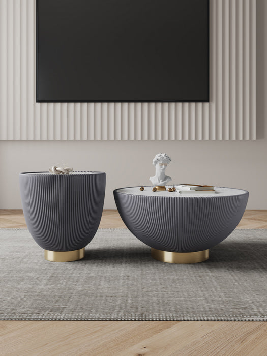 Anderson Modern 2-Piece Coffee Table & End Table Set in Gray