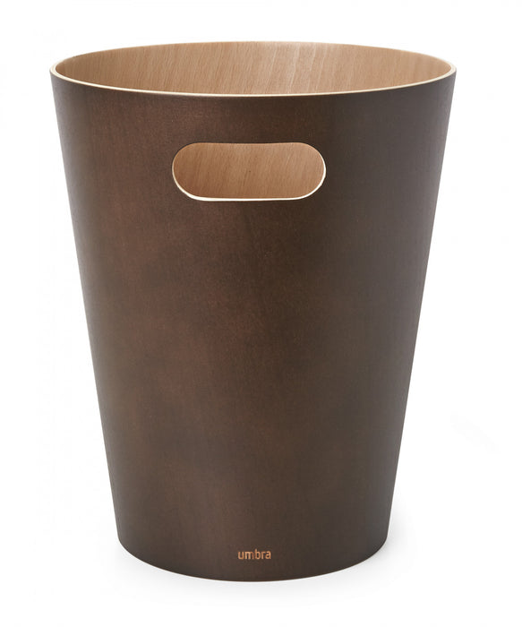 Umbra Woodrow Garbage Bin Trash Can - Espresso