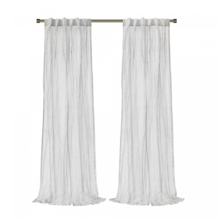 Habitat Paloma Apricot Sheer Dual Header Curtain Panel - 52 x 108