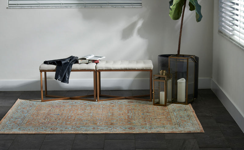 Hailey Traditional 5'3\" x 7'3\" Area Rug in Orange Indoor Area Rug