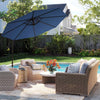 Costway 10 FT Patio Offset Umbrella w/8 Ribs Cross Base Tilt Navy Blue