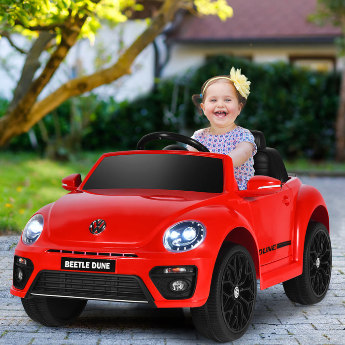 Costway 12v Kids Ride On Car Licensed Volkswagen Beetle W/ Remote Control & Music Red