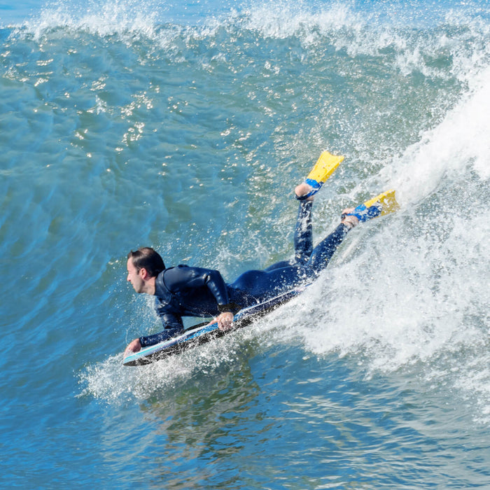 Costway 41\" Lightweight Body Board With Eps Core Xpe Deck Hdpe Bottom Crescent Tail Blue