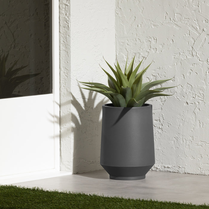 Dalya 16\" Planter - Dark Grey