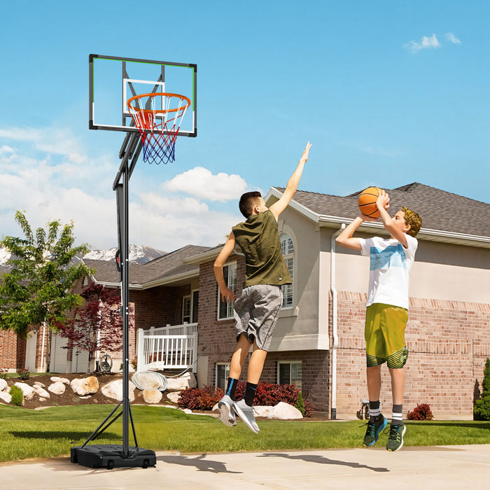 Soozier Basketball Hoop, 4.1-8.5ft Adjustable Basketball Goal with 18\" Rim