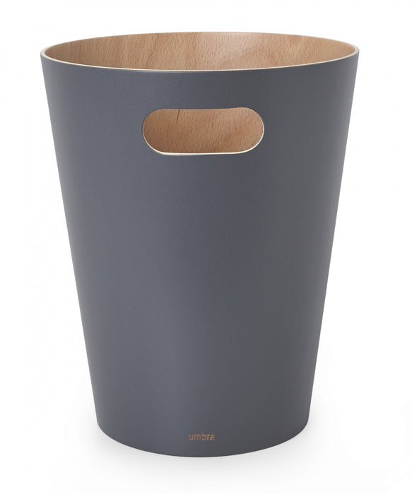 Umbra Woodrow Garbage Bin Trash Can - Charcoal