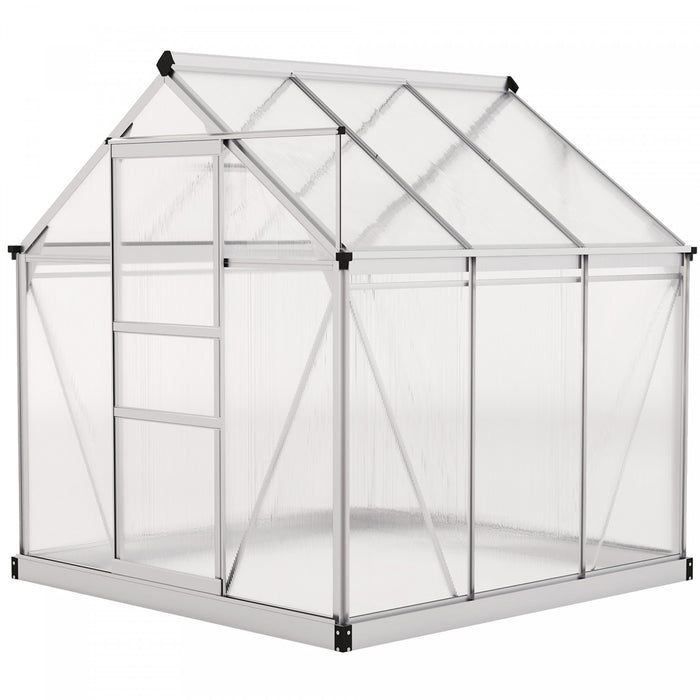 Outsunny Greenhouse, Walk-in Hot House, Clear Pc Board With Sliding Door