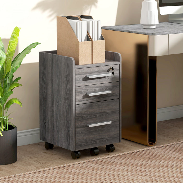 Homcom 3-drawer Mobile File Cabinet Office Filing Cabinet
