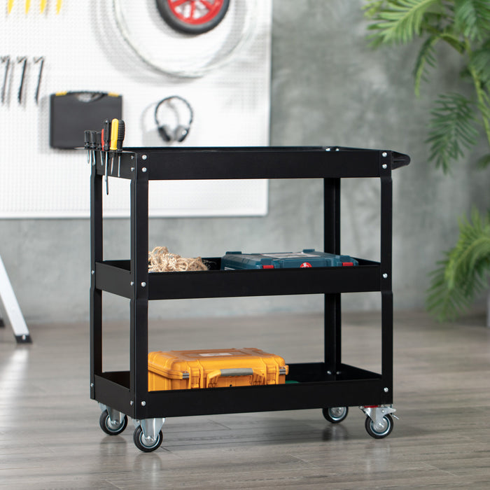 Durhand 3 Tier Rolling Tool Cart With Wheels Mobile Utility Cart