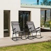 Outsunny 2pc Patio Foldable Rocking Chair Set Grey