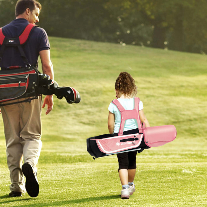 Ultimate Kids Golf Practice Set Junior Complete Golf Club Set For Kids Age 5-7 Years Old Pink