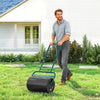 Outsunny 20" Push/Tow Behind Lawn Roller, Heavy Duty Sod Drum Roller Filled with 11 Gal Water/136 Lbs Sand, Grass Flattener for Yard, Patio, Park, Green