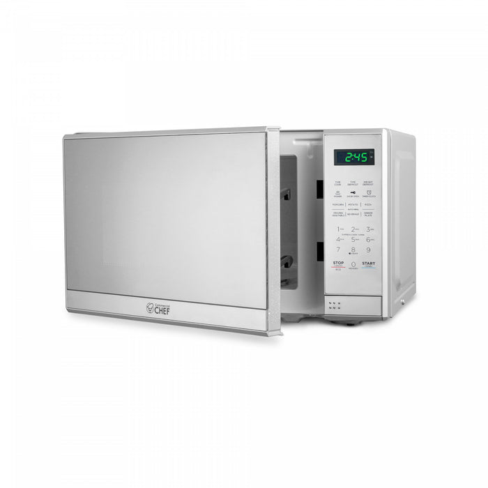 CHM Series Commercial Chef 0.7 Cu. Ft. Countertop Microwave Oven, Stainless Steel Countertop Microwave Less 1cuft