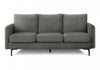 Upholstered Sofa, 77"L, Dark Grey Fabric, Black Metal Legs Sofa | Sofa Rembourre, 77"L, Tissu Gris Fonce, Pieds En Metal Noir