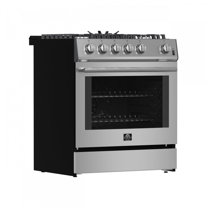 Forno Leonardo 30\" Stainless Steel Gas Range 5 cu.ft. Convection Oven-FFSGS1116-30