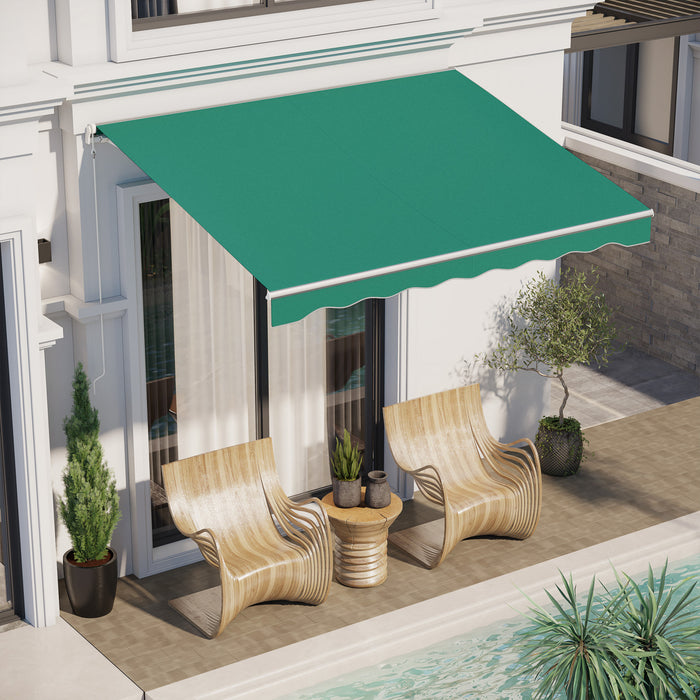Outsunny 10' X 8' Electric Retractable Awning W/ Remote Controller, Green