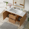 Ethan Wall-Mounted Bathroom Vanity with Integrated Sink Storage,Wood | Ethan meuble de salle de bain mural avec vasque integree et rangement, bois