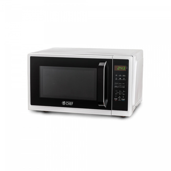CHM Series Commercial Chef 0.9 Cu. Ft. Countertop Microwave Oven, CHM9MW, White Countertop Microwave Less 1cuft