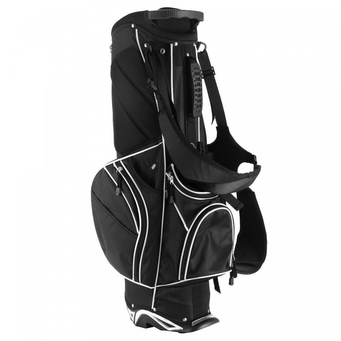 Costway Golf Stand Cart Bag Club W/6 Way Divider Carry Organizer Pockets Storage Black