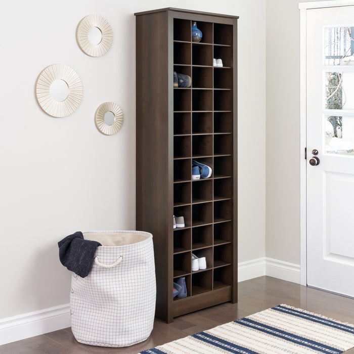 Thirty-Six Pair Shoe Storage Rack - Espresso