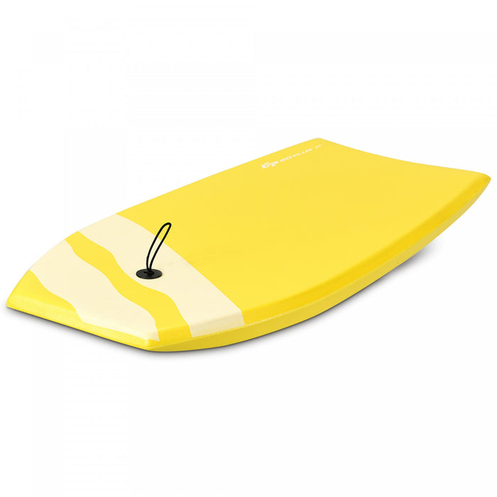 Goplus 41'' Lightweight Super Bodyboard Surfing W/leash Ixpe Deck Eps Core Boarding