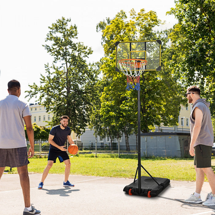Soozier Portable Basketball Hoop, 6ft-7ft Height Adjustable With Wheels