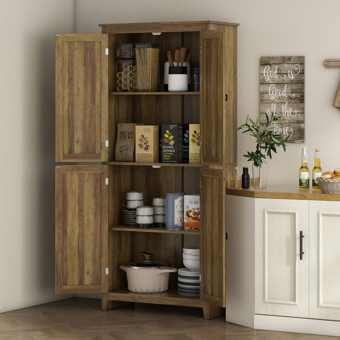 HOMCOM 72\" Freestanding Kitchen Pantry, Buffet Cabinet, Brown