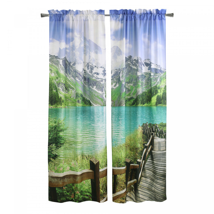 Habitat Landscape Light Filtering Pole Top Curtain Panel Pair - 37 x 84