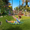 Outsunny 40" Saucer Swing Giant Hanging Tree Swing, Waterproof Nest Web Rope Seat, Adjustable Hanging Ropes for Children 3-8 Years Old, Indoor Outdoor, Backyard, Playground, Blue