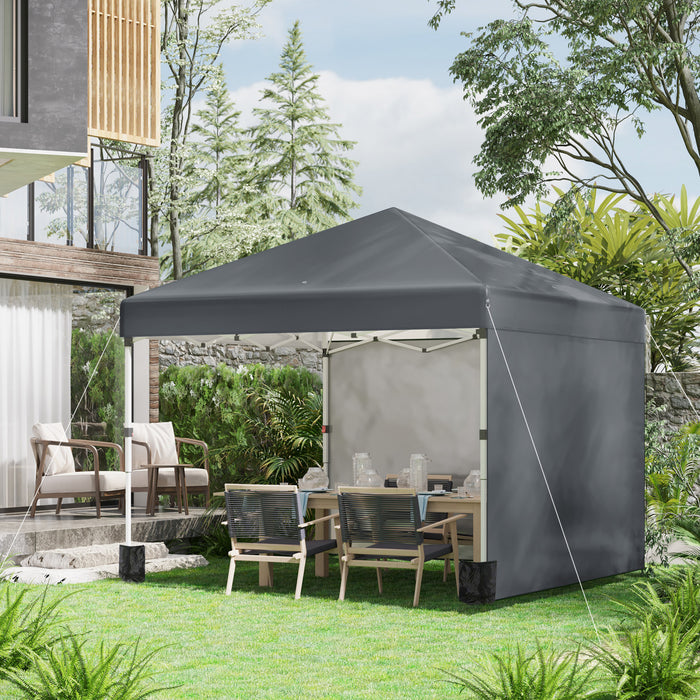 Outsunny 10' X 10' Pop Up Canopy Tent With Removable Sidewalls Carry Bag