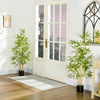 HOMCOM 2 Piece 4ft Artificial Tree Bamboo for Indoor Home Decor