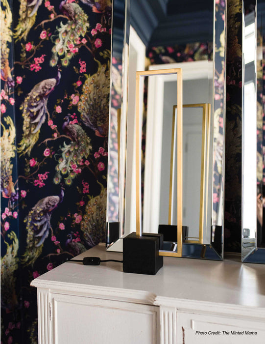 Dainolite Florence LED Table Lamp 22w Aged Brass Finish Matte Black Concrete Base