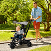 Qaba Kids Tricycle 4 In 1 Trike With Reversible Angle Adjustable Seat Removable Handle Canopy Handra|Qaba Tricycle Enfants Evolutif 4 En 1 Canne Telescopique Amovible Et Pare-soleil Pliable Demontable